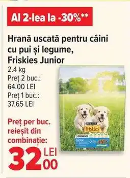 Carrefour Hrană uscată pentru câini cu pui și legume, Friskies Junior Ofertă