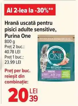 Carrefour Hrană uscată pentru pisici adulte sensitive, Purina One Ofertă