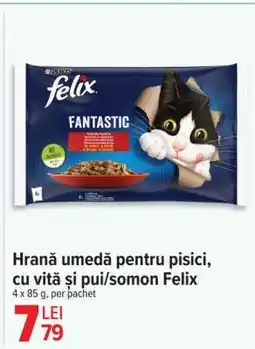 Carrefour Hrană umedă pentru pisici, cu vită și pui/somon Felix Ofertă