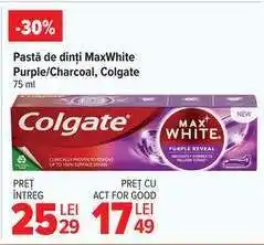 Carrefour Pastă de dinți MaxWhite Purple/Charcoal, Colgate Ofertă