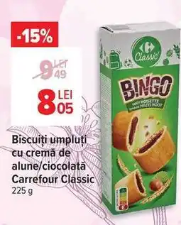 Carrefour Biscuiți umpluți cu cremă de alune/ciocolată Carrefour Classic Ofertă