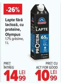 Carrefour Lapte fără lactoză cu proteine Olympus Ofertă