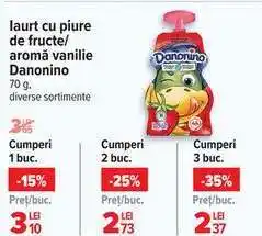 Carrefour Iaurt cu piure de fructe/aromă vanilie Danonino Ofertă