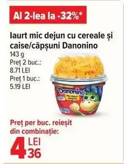 Carrefour Iaurt mic dejun cu cereale și caise/căpșuni Danonino Ofertă
