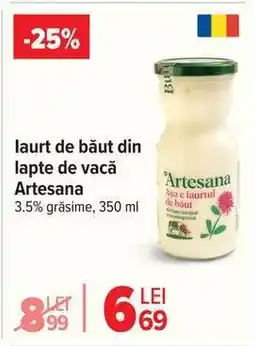 Carrefour Iaurt de băut din lapte de vacă Artesana Ofertă