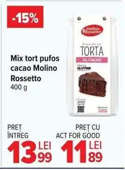 Carrefour Mix tort pufos cacao Molino Rossetto Ofertă