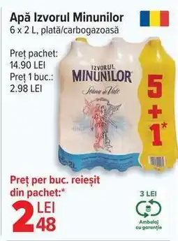 Carrefour Apă Izvorul Minunilor Ofertă