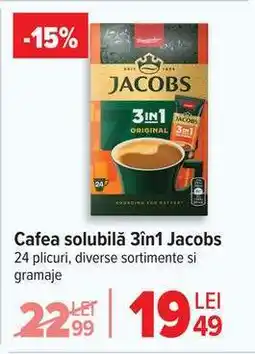 Carrefour Cafea solubilă 3în1 Jacobs Ofertă