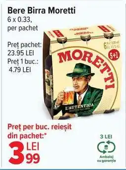Carrefour Bere Birra Moretti Ofertă