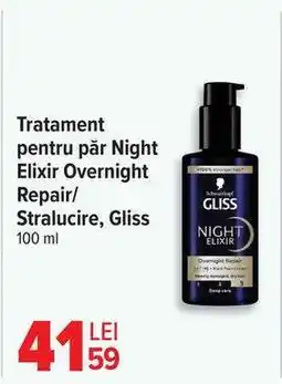 Carrefour Tratament pentru păr Night Elixir Overnight Repair/Strălucire, Gliss Ofertă