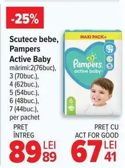 Carrefour Scutece bebe, Pampers Active Baby Ofertă