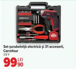 Carrefour Set șurubelniță electrică și 31 accesorii, Carrefour Ofertă