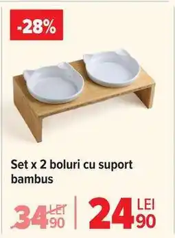 Carrefour Set x 2 boluri cu suport bambus Ofertă