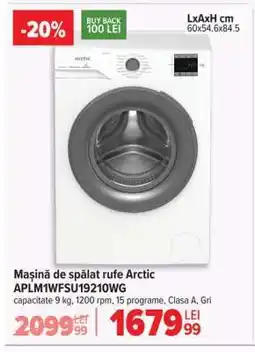 Carrefour Mașină de spălat rufe Arctic APLM1WFSU19210WG Ofertă