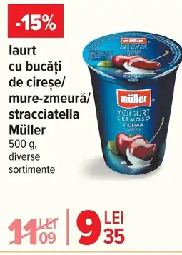 Carrefour Market laurt cu bucăți de cireșe/ mure-zmeurǎ/ stracciatella Müller Ofertă