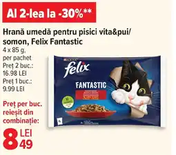 Carrefour Market Hrană umedă pentru pisici vita&pui/ somon, Felix Fantastic Ofertă