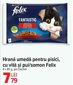 Carrefour Market Hrană umedă pentru pisici, cu vită şi pui/somon Felix Ofertă