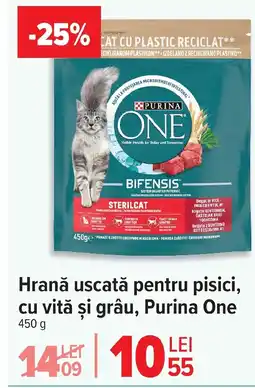 Carrefour Market Hrană uscată pentru pisici, cu vită şi grâu, Purina One Ofertă