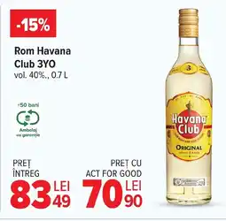 Carrefour Market Rom Havana Club 3YO Ofertă