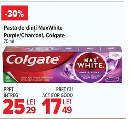 Carrefour Market Pastă de dinți MaxWhite Purple/Charcoal, Colgate Ofertă
