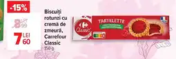 Carrefour Market Biscuiți rotunzi cu cremă de zmeură, Carrefour Classic Ofertă