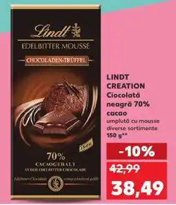 Kaufland LINDT CREATION Ciocolată neagră 70% cacao Ofertă
