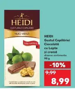 Kaufland HEIDI Gustul Copilăriei Ciocolată cu Lapte și cremă Ofertă
