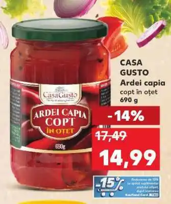 Kaufland CASA GUSTO Ardei capia copt în oțet 690 g Ofertă