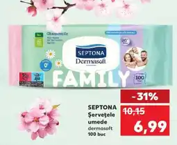 Kaufland SEPTONA Şerveţele umede dermasoft 100 buc Ofertă