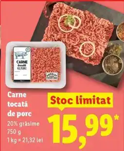 Lidl Carne tocată de porc Ofertă