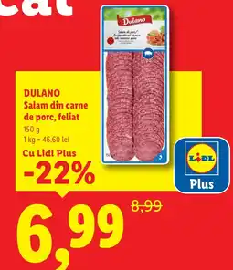 Lidl DULANO Salam din carne de porc, feliat Ofertă