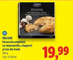 Lidl DELUXE Focaccia umplută cu mozzarella, ciuperci şi sos de trufe Ofertă