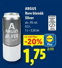 Lidl ARGUS Bere blondǎ Silver Ofertă