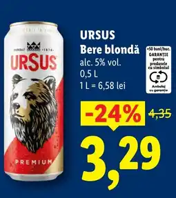 Lidl URSUS Bere blondă Ofertă