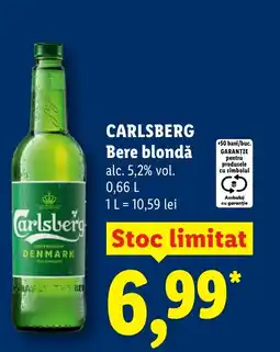 Lidl CARLSBERG Bere blondǎ Ofertă