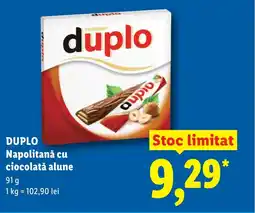 Lidl DUPLO Napolitană cu ciocolată alune Ofertă