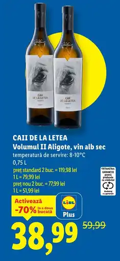 Lidl CAII DE LA LETEA Volumul II Aligote, vin alb sec Ofertă