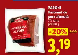 Lidl BARONI Pastramǎ de porc afumată Ofertă