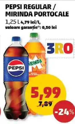 Penny PEPSI regular/MIRINDA portocale Ofertă