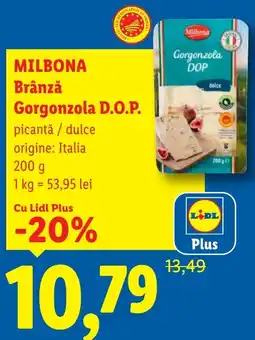 Lidl MILBONA Brânză Gorgonzola D.O.P. Ofertă
