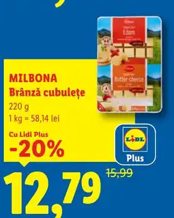 Lidl MILBONA Brânză cubuleţe Ofertă