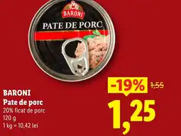 Lidl BARONI Pate de porc Ofertă