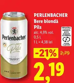 Lidl PERLENBACHER Bere blondǎ Pils Ofertă