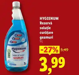 Lidl HYGIENUM Rezervă soluţie curățare geamuri Ofertă