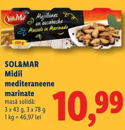 Lidl SOL&MAR Midii mediteraneene marinate Ofertă