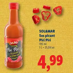 Lidl SOL&MAR Sos picant Piri Piri Ofertă