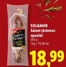 Lidl SOL&MAR Salam ţărănesc spaniol Ofertă