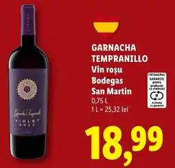 Lidl GARNACHA TEMPRANILLO Vin rosu Bodegas San Martin Ofertă