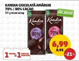 Penny Kandia Ciocolată Amăruie 70%/80% Cacao Ofertă