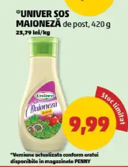 Penny UNIVER SOS MAIONEZĂ de post, 420 g Ofertă